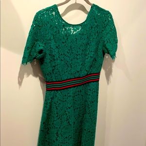 Green lace dress 👗